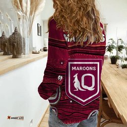 QLD Maroons Rugby Women Casual Shirt Indigenous