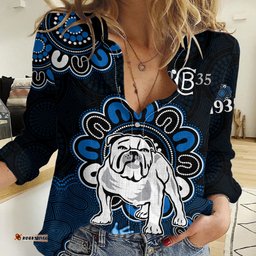 Custom Personalised NRL Canterbury-Bankstown Bulldogs Rugby Berries 1935 Aboriginal No2 Women Casual Shirt