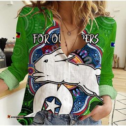 NAIDOC Week 2023 For Our Elders Women Casual Shirt Rabbitoths Indigenous No2