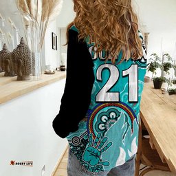 Custom Personalised Brisbane Heat Women Casual Shirt Cricket Indigenous Aboriginal Lizard Version