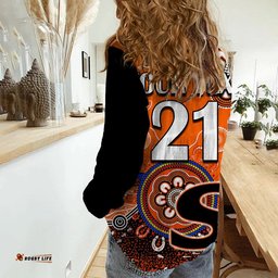 Custom Personalised Perth Scorchers Women Casual Shirt Cricket Indigenous Aboriginal Lizard Version
