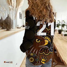 Custom Personalised AFL Hawthorn Hawks 1902 Aboriginal Women Casual Shirt