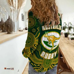 Australia 2022 Rugby Women Casual Shirt Wallabies Aboriginal Style