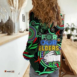 NAIDOC 2023 Rabbitohs Rugby Women Casual Shirt The Bunnies Indigenous Tribal