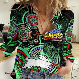 NAIDOC 2023 Rabbitohs Rugby Women Casual Shirt The Bunnies Indigenous Tribal