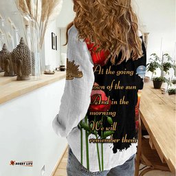 Australian ANZAC Women Casual Shirt Poppy We Will Remember Them