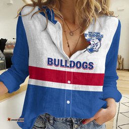 Personalised Western Bulldogs Football 2023 Women Casual Shirt Go Doggies Sporty Style