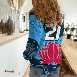 Custom Personalised Waratahs Rugby Women Casual Shirt NSW Indigenous