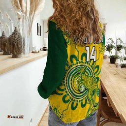 Custom Text And Number Australia Soccer Women Casual Shirt Kangaroos Matildas 2023 FIFA Womens World Cup