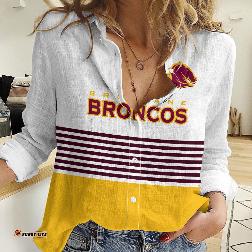 Broncos Rugby 2023 Women Casual Shirt Sporty Style White Version