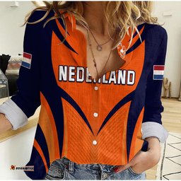 Custom Personalised Netherlands Cricket Women Casual Shirt T20 World Cup Nederland Lion