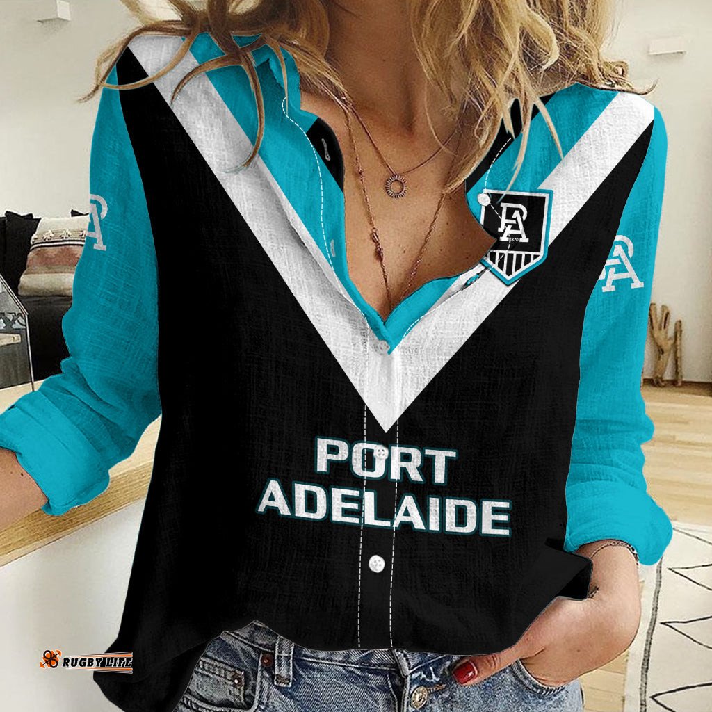 Port Adelaide Football 2023 Women Casual Shirt Go Power Sporty Style
