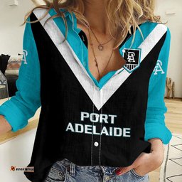 Port Adelaide Football 2023 Women Casual Shirt Go Power Sporty Style