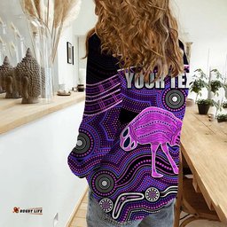 Custom Personalised Emu Aboriginal Boomerang Casual Shirt No.5