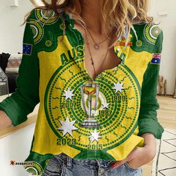 Personalised Australia Cricket Women Casual Shirt 2023 World Cup 6th Champions Trophy National Color