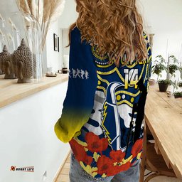 Custom Text And Number Cowboys Rugby ANZAC 2023 Women Casual Shirt Australian Army Aboriginal Lest We Forget