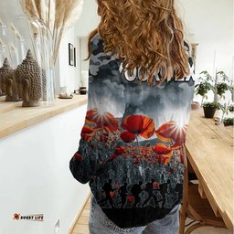 Custom Personalised Anzac Day Women Casual Shirt Soldier Poppy Vibe
