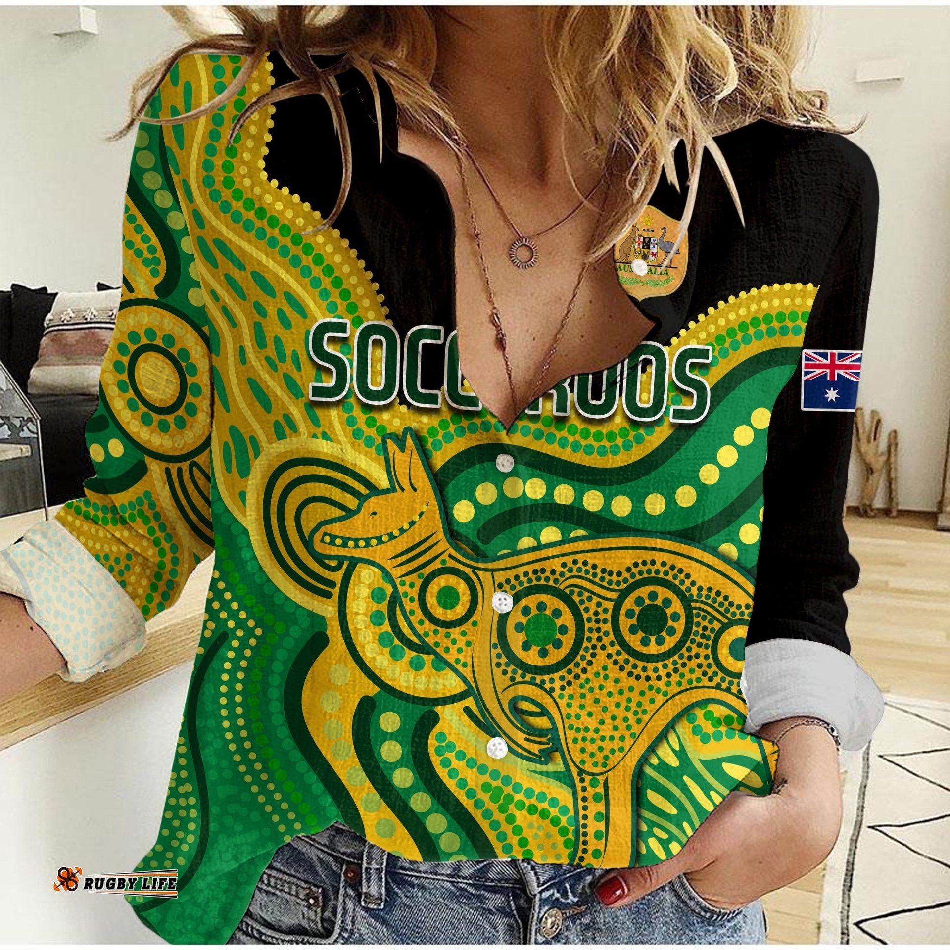 Custom Text and Number Australia Soccer Women Casual Shirt World Cup Football 2022 Socceroos We Are Champions