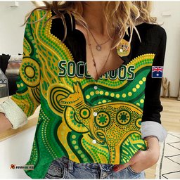 Custom Text and Number Australia Soccer Women Casual Shirt World Cup Football 2022 Socceroos We Are Champions