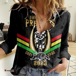 NRL Panthers Women Casual Shirt Premiers 2023 Three Peat Proud Of Our Boys Black