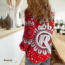 Custom Personalised Melbourne Renegades Cricket Women Casual Shirt Aboriginal