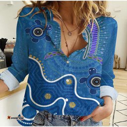 Torres Strait - Dhari And Turtle Women Casual Shirt