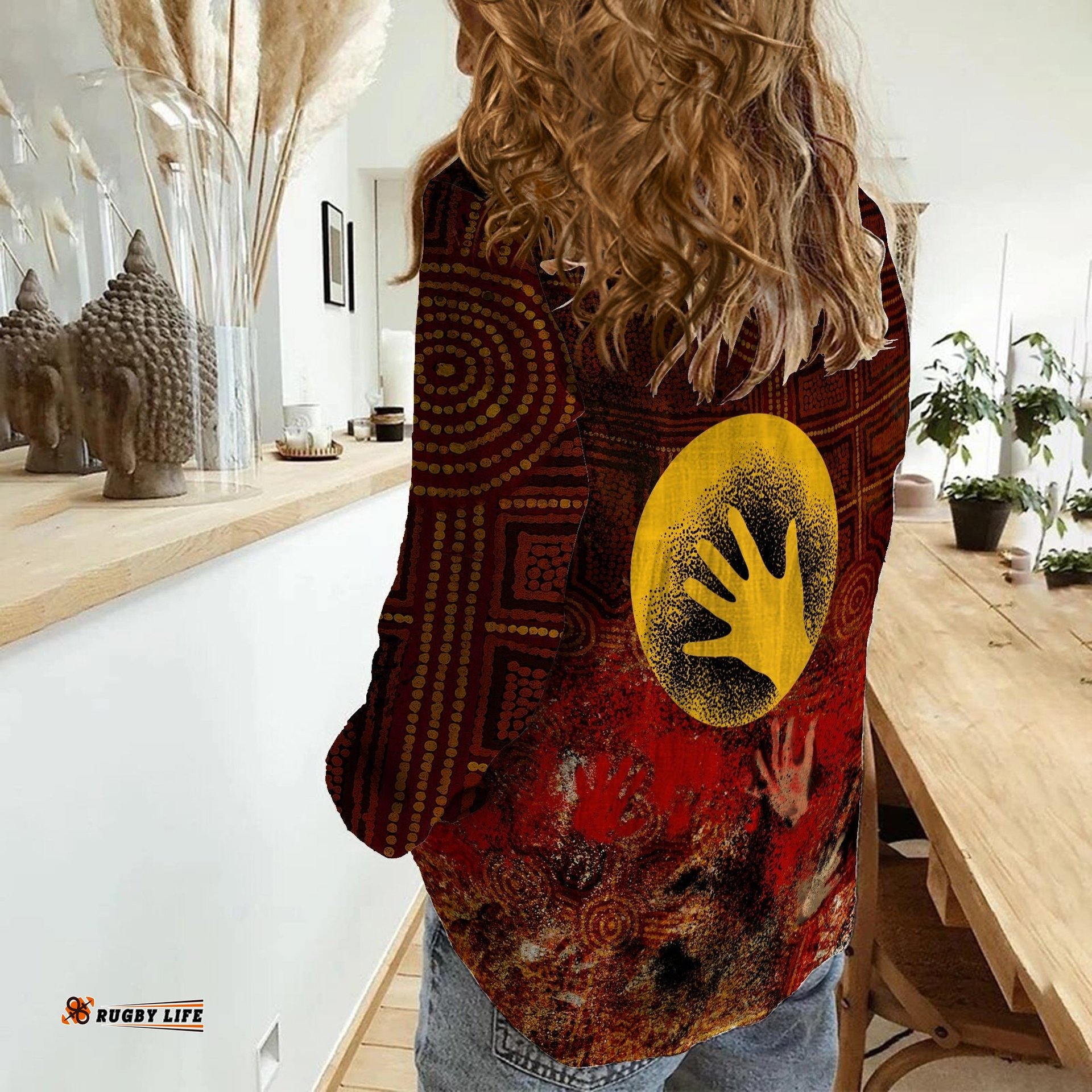 Aboriginal Indigenous Flag Hand Art Casual Shirt