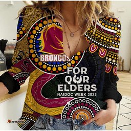 Broncos Rugby Casual Shirt NAIDOC 2023 Patterns