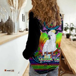 Personalised Australia Libra Cockatoo Zodiac Women Casual Shirt Auz Astrology Aboriginal - Rainbow