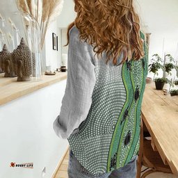 Australia Kangaroo Lizard Turtle And Aboriginal Women Casual Shirt