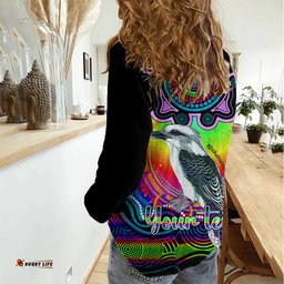 Personalised Australia Sagittarius Kookaburra Zodiac Women Casual Shirt Auz Astrology Aboriginal - Rainbow
