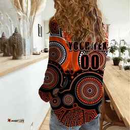 Custom Text And Number Perth Scorchers BBL Women Casual Shirt Aboriginal Patterns