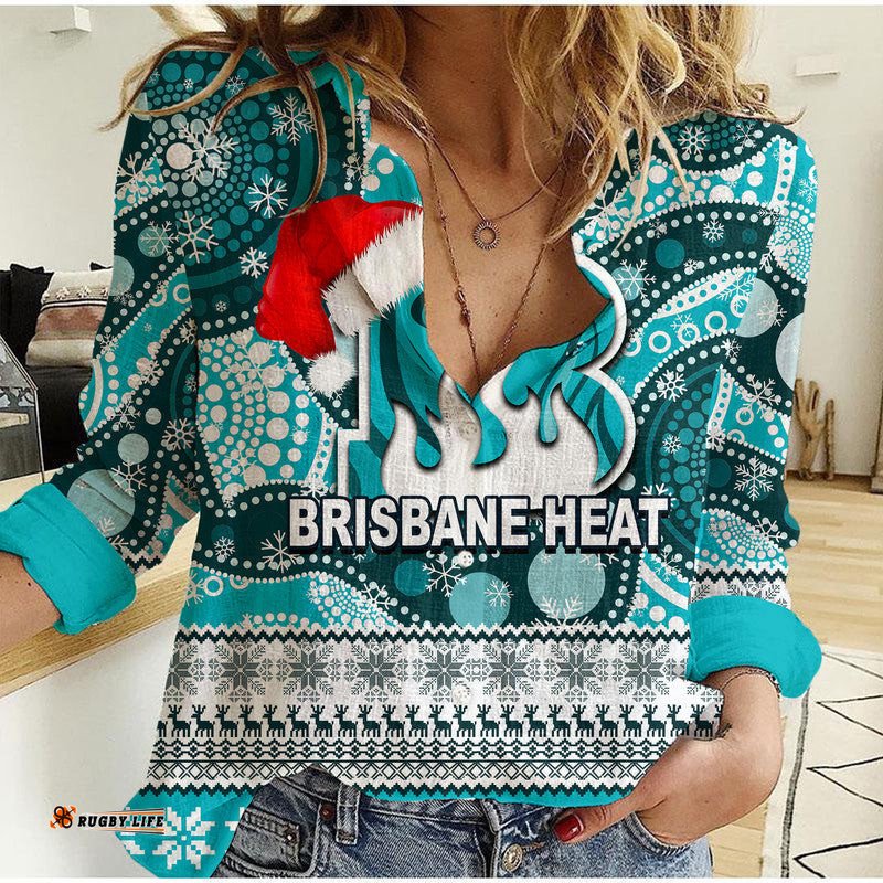 Brisbane Heat Christmas Mix Aboriginal Women Casual Shirt