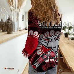 Bombers Football Women Casual Shirt Boomerang Indigenous Dots