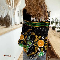 Matildas Australia Soccer Women Casual Shirt Aboriginal Dots Style