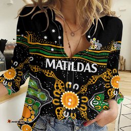 Matildas Australia Soccer Women Casual Shirt Aboriginal Dots Style