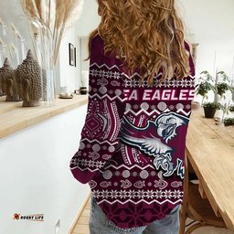 Manly Warringah Maroon Sea Eagles Christmas Vibe Women Casual Shirt