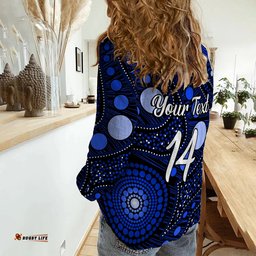 Custom Text and Number Women Casual Shirt Aboriginal Art Ver.01