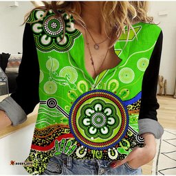 Custom Personalised Sydney Thunder Women Casual Shirt Cricket Indigenous Aboriginal Lizard Version