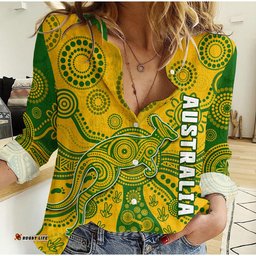 Custom Text And Number Australia Women Casual Shirt National Colours Proud Aussie Special Indigenous
