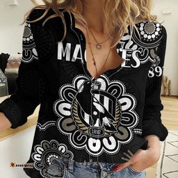 Custom Personalised AFL Collingwood Magpies Football Magpies 1892 Women Casual Shirt