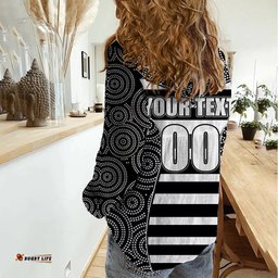 AFL - Magpies Women Casual Shirt Mix Dot Aboriginal