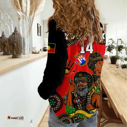 Custom Text And Number Australia NAIDOC 2023 Women Casual Shirt Niabali Indigenous For Our Elders