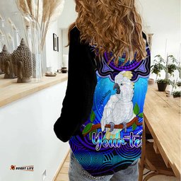 Personalised Australia Libra Cockatoo Zodiac Women Casual Shirt Auz Astrology Aboriginal - Blue