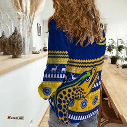 Custom Personalised Eels Indigenous Women Casual Shirt Parramatta Christmas
