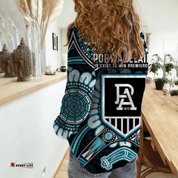 Port Adelaide Power Women Casual Shirt Boomerang Indigenous Dots