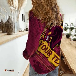 Custom Brisbane Broncos Women Casual Shirt NRL Angry Broncos