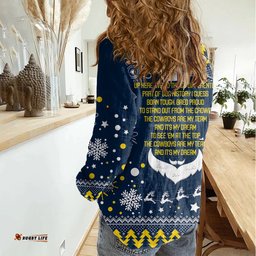 Cowboys Rugby Women Casual Shirt Born Tough Bred Proud Christmas Vibe 2023