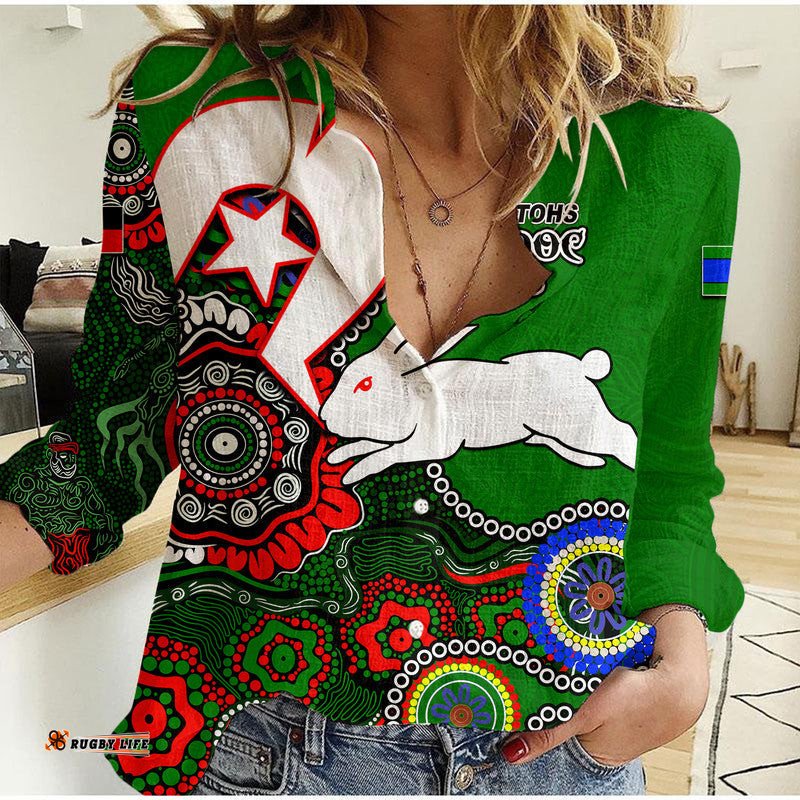 Rabbbitohs Rugby Casual Shirt NAIDOC 2023 Patterns