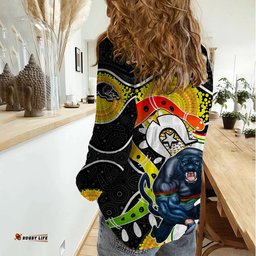 Panthers Mascot NRL Women Casual Shirt NAIDOC